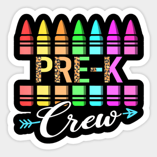 Team Pre K Crew Back To School Crayons Kids Teacher Sticker